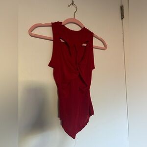 Red cutout tank top